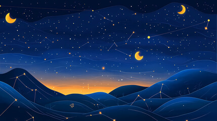 Wall Mural - sleek night sky