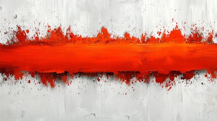 Poster - A painting with red paint splatters on a white background