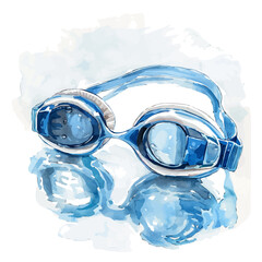 Canvas Print - A watercolor of Swimming Goggles, isolated on a white background. Swimming Goggles vector.