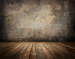 vintage style empty room with old wall on background