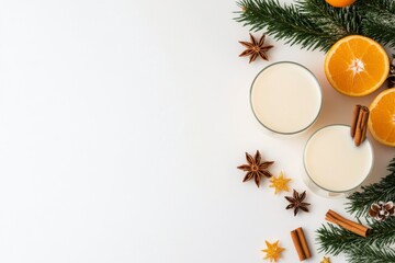 Canvas Print - Festive drink arrangement with oranges and spices for celebration