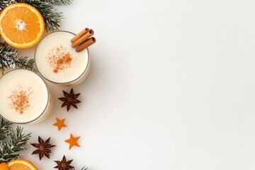 Canvas Print - Festive drink arrangement with oranges and spices for celebration