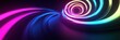 © Elena - Colorful spirals of light swirl in neon tones, providing an eye-catching backdrop that allows for creative text and copy space for branding needs. Generative AI