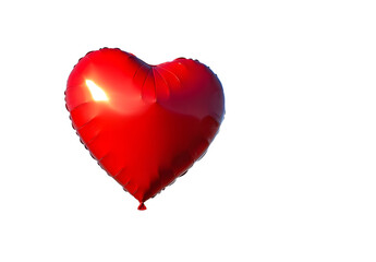 Wall Mural - Red heart-shaped ballon with blue sky