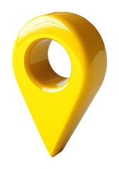 Poster - Yellow map pin isolated on transparent background