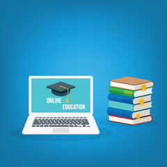 Wall Mural - online learning. concept of webinar, business online training, education on computer or e-learning c