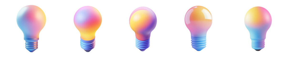 Wall Mural - lightbulb - 3d set on transparent background png file