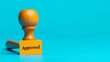© Anan - Business Financial Tax Submit Audit Preparation A wooden stamp with the word approved on a colorful background.