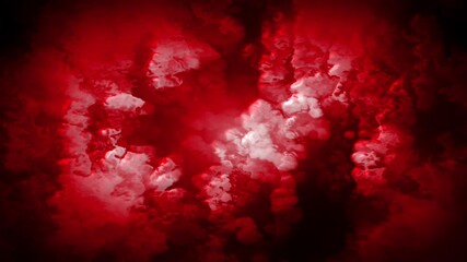 Wall Mural - glassy red cloudy abstract background 4k loop features cloudy glassy formations moving and evolving 
