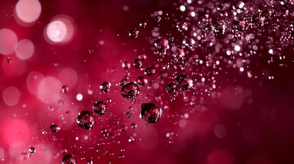 Fototapete - Red Bokeh Background with Water Droplets for Artistic and Festive Mood : Generative AI