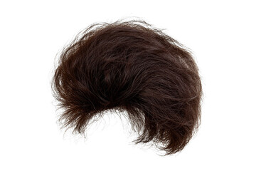 Brown hair shaped isolated on a png transparent background.