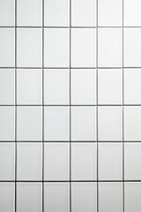 Wall Mural - White tiled floor with a black border. The tiles are square and white. The floor is empty and unoccupied