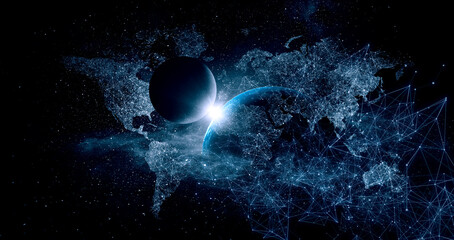Poster - Global technologies concept. Elements of the image furnished by NASA