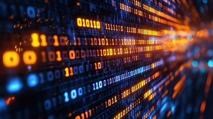 A computer background filled with binary code, symbolizing data and technology