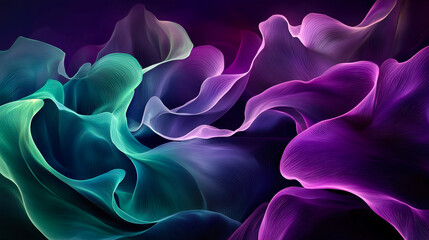 Fototapete - Colorful flowing fabric creates a mesmerizing abstract background with dynamic shapes and gradients