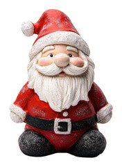 Wall Mural - festive santa figurine with cheerful features, cut out - stock png.