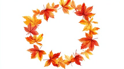 A wreath of colorful autumn leaves.