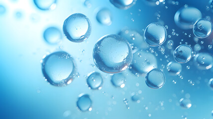 Wall Mural - digital blue bubble skin care products abstract poster background