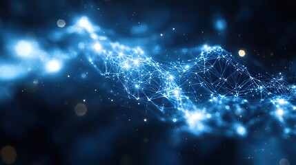 Abstract digital background in blue and white with data technology elements and binary code