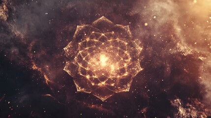 Wall Mural - Cosmic mandala in nebula.