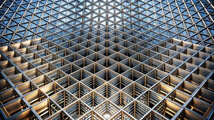 Metallic grid structure with intricate design , grid, metal,abstract, pattern, industrial, technology, futuristic