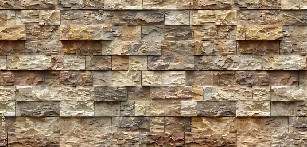 Layered brick wall background in shades of brown and beige, perfect for ...
