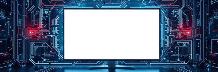Wall Mural - a laptop mockup with a clear screen, isolated on white background, technology, electronic, display