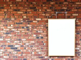 Wall Mural - A man standing near a glued poster mockup on a weathered brick wall in an urban setting, marketing, mockup