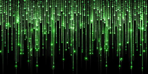 Green binary code streaming on a black background , technology, coding, programming, digital, data