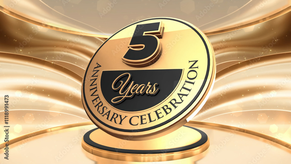 5th Anniversary backdrop, background Stock Illustration | Adobe Stock