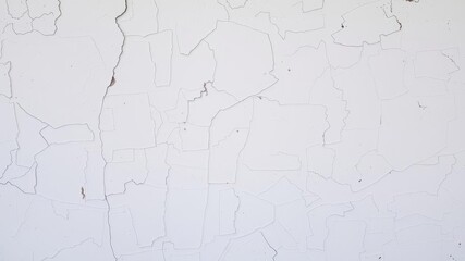 Wall Mural - Rough and rugged white wall texture with cracks and peeling paint, surface, white, design