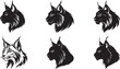© MdMujahid - The animal of Lynx Head silhouette vector illustration design, Icon and logo using black color