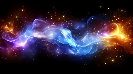 Wall Mural - abstract cosmic energy flow, vibrant colors, glowing particles, nebula.
