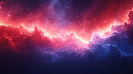 Wall Mural - red, white, and blue fireworks forming a flag pattern in the night sky