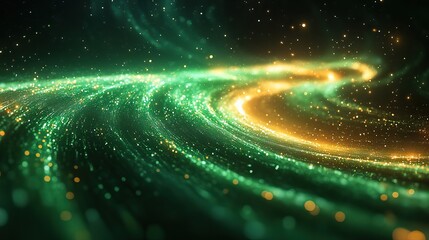 Wall Mural - seamless abstract background with swirling green lines in a modern, futuristic style