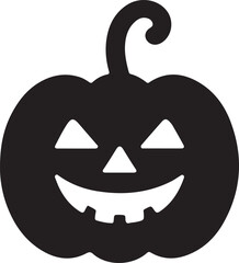 Halloween pumpkin icon minimal silhouette style vector art illustration on a white background.
