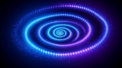 Wall Mural - abstract swirling neon light spiral.