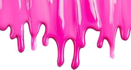 Poster - Pink paint drips on transparent background, abstract artistic concept