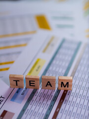 Aufkleber - Overhead view of business team collaboration and project planning in office space