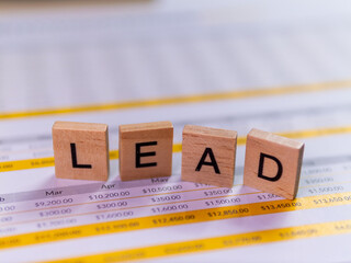 Poster - Business leads tracking office document management professional setting close-up growth strategy