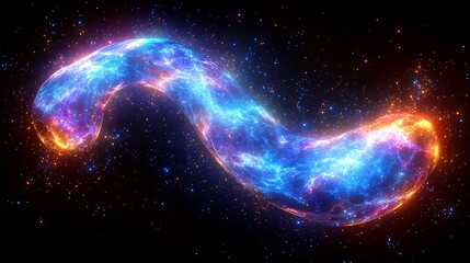 Wall Mural - glowing energy stream in space, cosmic swirl, abstract art.