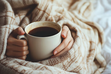 Poster - Warm Coffee in Cozy Blanket