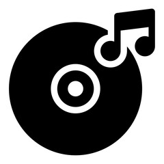 Canvas Print - vinyl record with music icon 