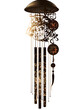 © gnoparus - Elegant Brown and Gold Wind Chime Decor, Intricate Design