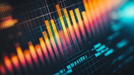 Leinwandbilder - Colorful Abstract Data Visualization with Bar Graphs and Lines