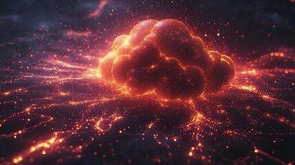 Glowing cloud data network, digital energy.