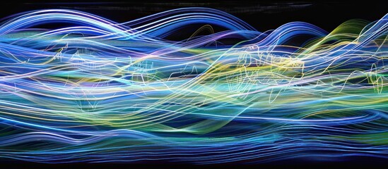 Wall Mural - Abstract colorful light wave pattern.