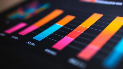 Poster - Colorful Bar Graph on Digital Screen Displaying Data Insights