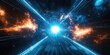 © zhuan - Light Speed Travel in Hyperspace with Blue Illumination and Dynamic Composition