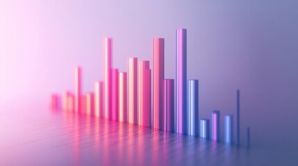Aufkleber - Colorful 3D Bar Graph Representation on Gradient Background